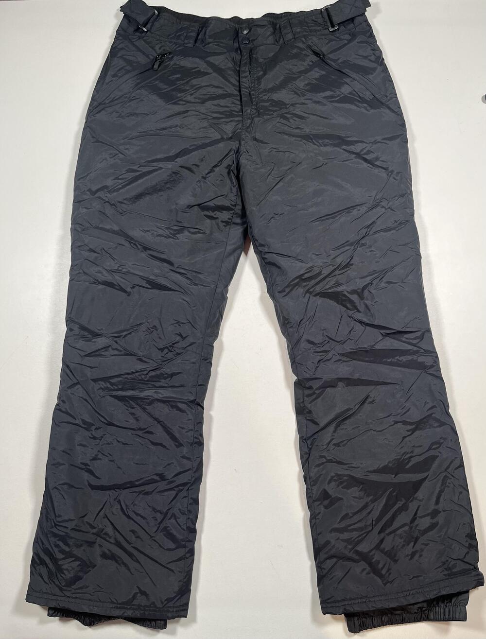 Rawik Snow Pants Mens 2XL Black Insulated Lined Elastic Waist Zip Pockets Ski